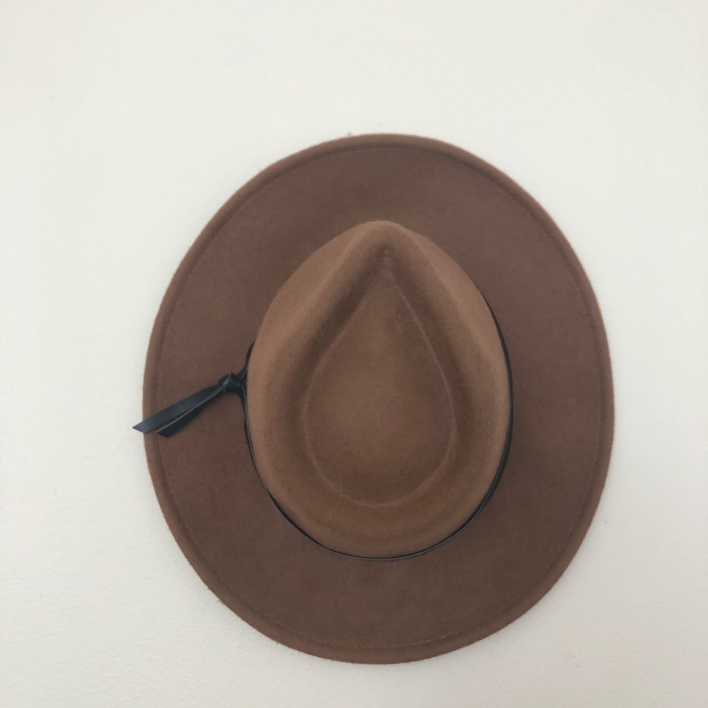 Brown Wool Fedora with black leather band